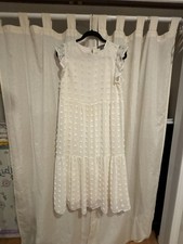 Love X Design Swiss Dot Tiered Chiffon Midi Dress in White