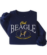 Embroidered Beagle Crewneck Sweatshirt Beagle Lover Sweater Beagle Dog Mom