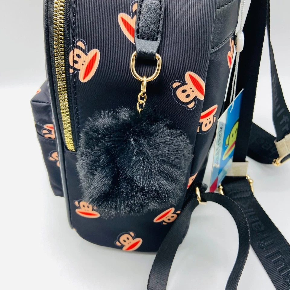 Mini Mochila Paul Frank Preta 2024 Julius Monkey NOVA com Etiquetas Nova Com Etiqueta - Imagem 3 de 4