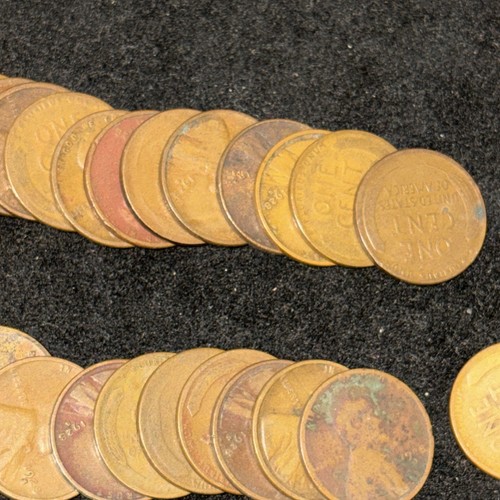 1928-S Lincoln Wheat Cent Penny 50 Coin roll Circulated - Picture 3 of 6