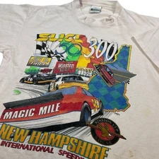 Vintage Nascar Shirt Mens XL Pink Racing Slick 50 New Hampshire Speedway 90s