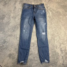 Old Navy High-Rise Rockstar Jeggings Girls 12 Distressed Blue Denim 360 Stretch