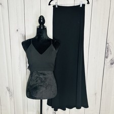 WINDSOR Black 2-Piece Prom Party Evening Gown Sz 3/4 Juniors Lace Back Zip