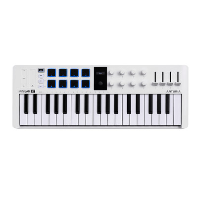 Arturia MiniLab 37 MK3 Universal Midi Controller   Weiß