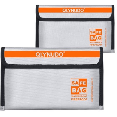 2-Pack 8x5 Inch Small Fireproof Money Envelopes for Cash Documents Bag