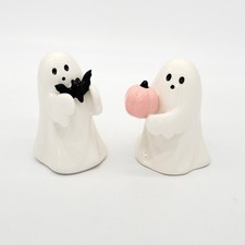 Set of 2 Target Hyde Eek Ceramic Ghost with Pink Pumpkin Bat Halloween NEW