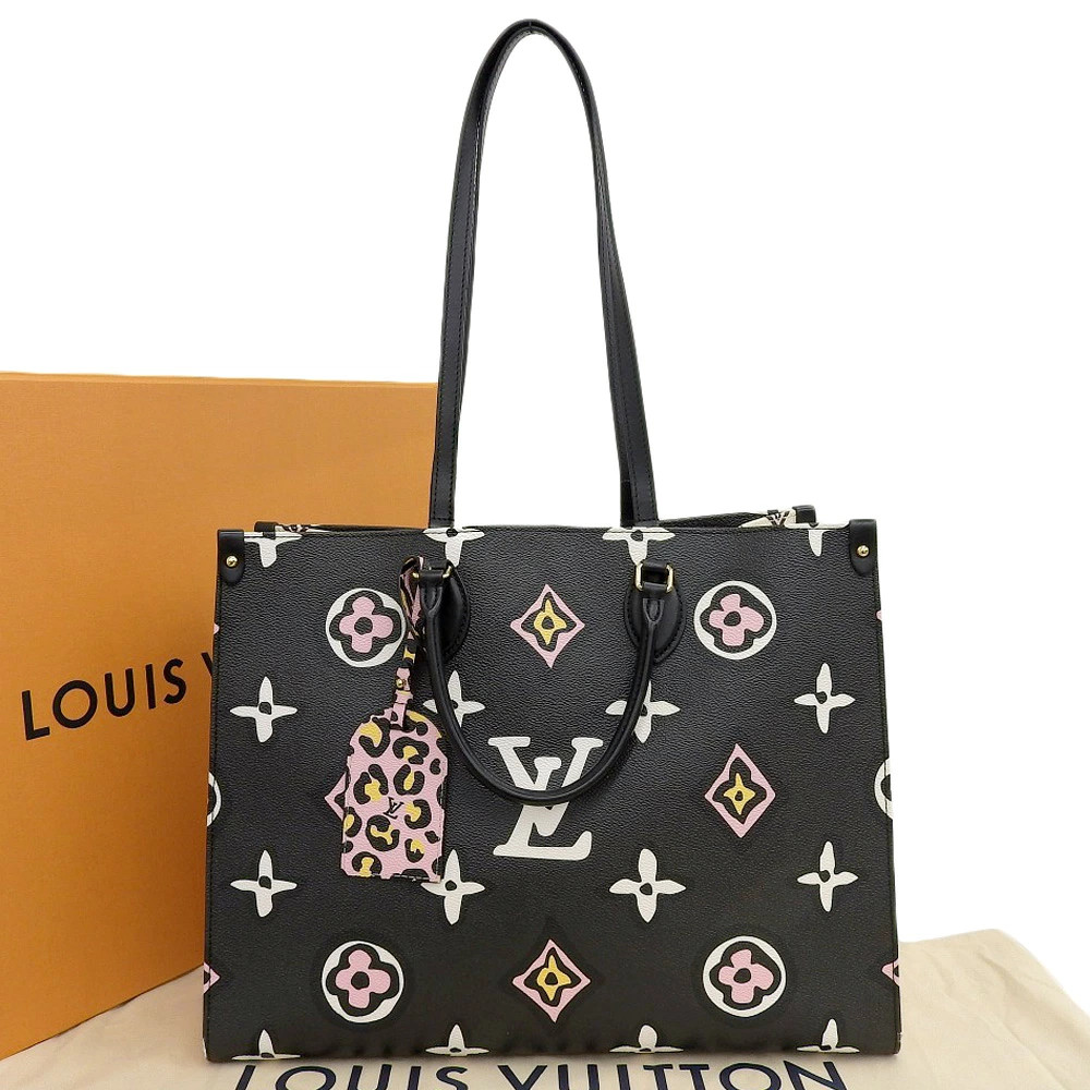 Louis Vuitton OnTheGo GM M45815 Tote PVC Pink Black with Box Unisex Bag #TYB490