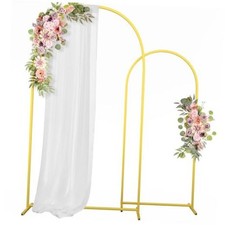 Metal Arch Backdrop Stand Wedding Arch Frame Set of 2 Balloon 7.2FT,6FT Gold