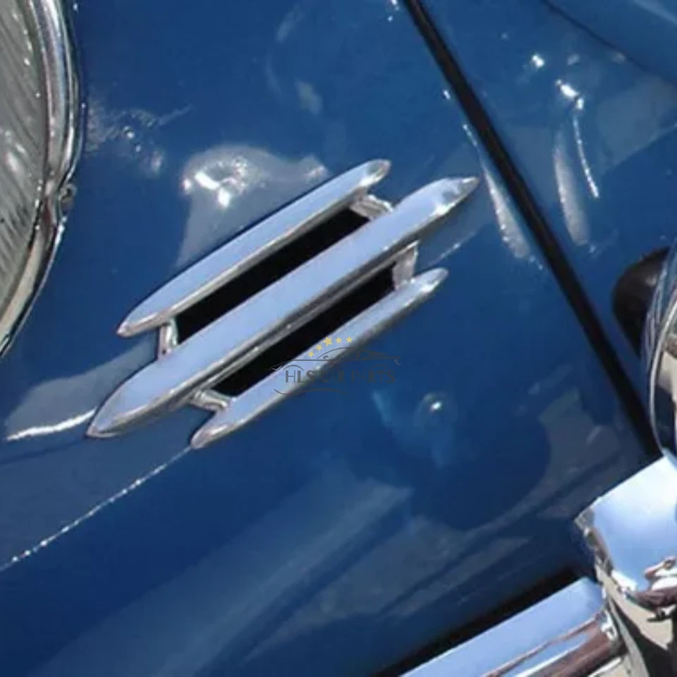 2 Pcs 3 Bar Horn Grill  Sılver  for Volkswagen Beetle 1952-1972  Model Years - Image 3 of 4