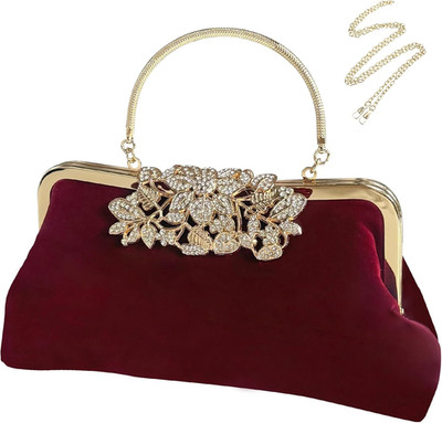 Womens Rhinestone Evening Clutch Sparkling Crystal Velvet Party Handbag