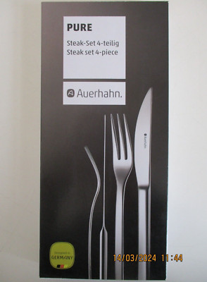 AUERHAHN BESTECK PURE STEAKBESTECK 4-TEILIG EDELSTAHL POLIERT