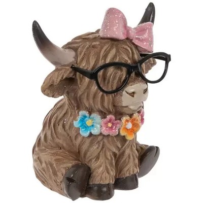 Highland Cow Choose Pink Bow OR Blue Top Hat Seasonal table decor 4'' LOWER PRICE