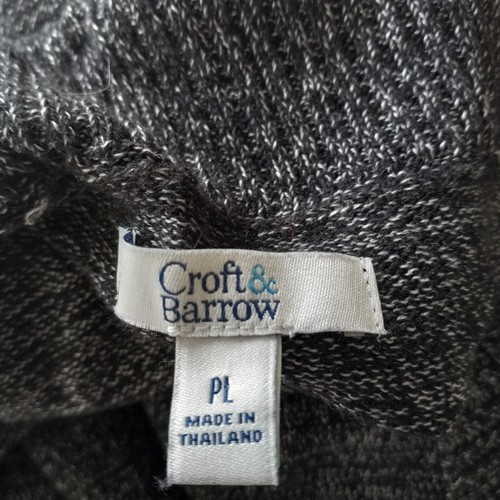 Croft & Barrow Faux 2-Piece Top Cardigan Sweater Women's Size PL Black Pullover - Picture 3 of 6