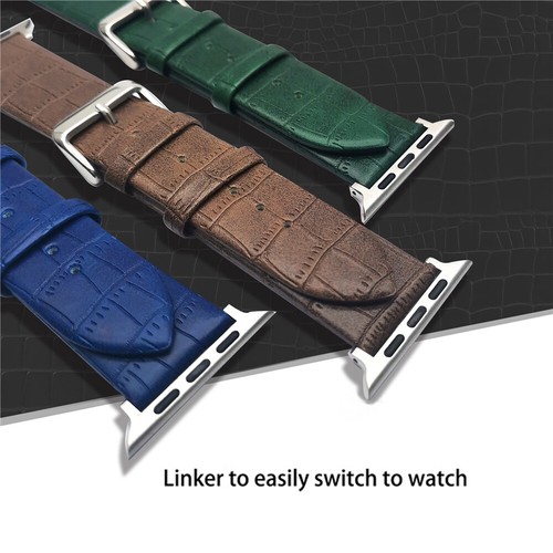 Genuine Leather Band For Apple Watch Series 38/40/41/42/44/45mm iWatch Strap - Zdjęcie 9 z 19