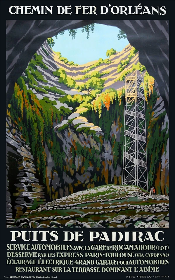 MESIDÉESDECADEAUX Affiche chemin de fer Orléans - Puits de Padirac
