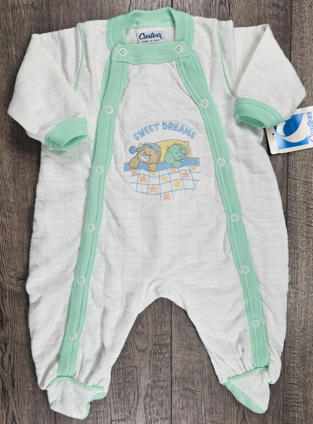 Baby Boy Clothes New Vintage Carter's 3-6 Month Sweet Dreams Footed Outfit