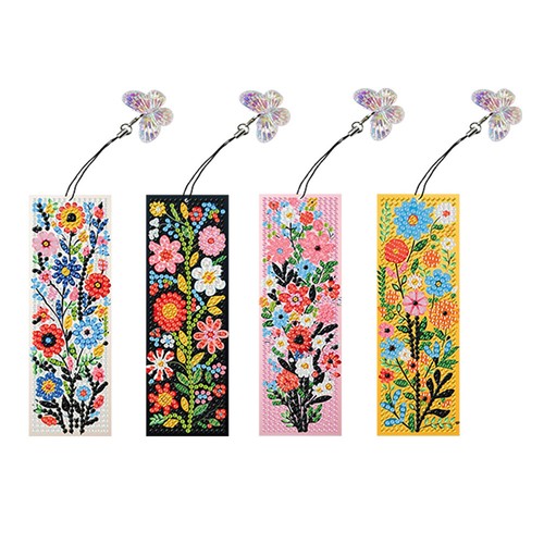 4Pcs Special Shaped Simple Flowers 5D DIY Diamond Art Book Mark for Beginners - Picture 7 of 10