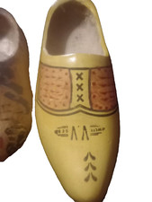 NICE Authentic Pair DUTCH Wooden Shoes from Holland Wood Hand Carved  Painted
