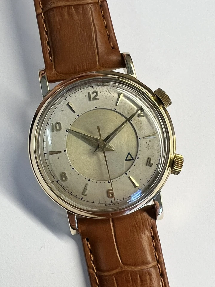 Orologio Jaeger Le Coultre Memovox, oro, molto raro, scatola e carta, calibro P 489 - Immagine 2 di 4