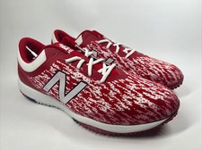 Men's Red and White New Balance T4040TR5 Turf Shoes Size 10