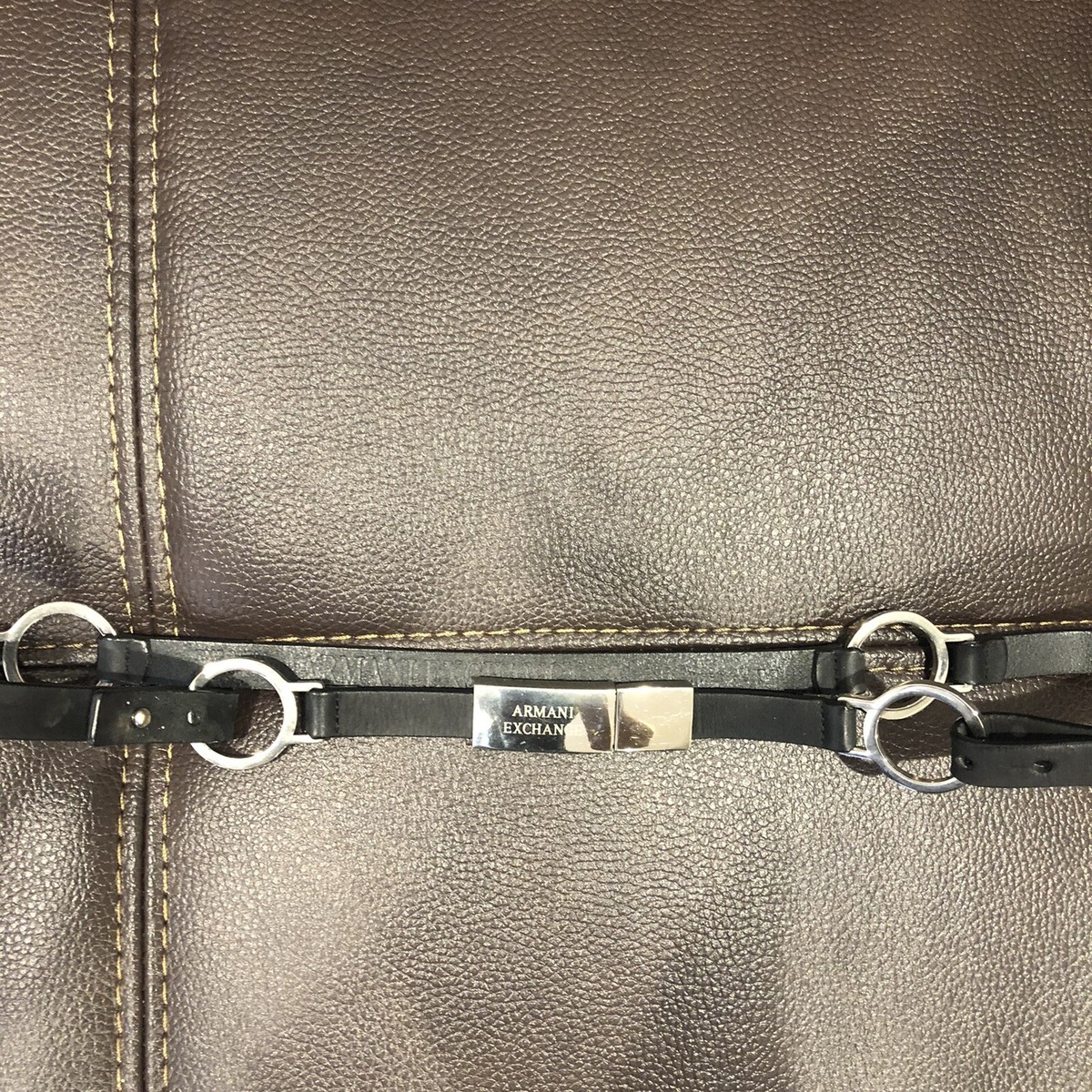 Armani Exchange Womens Belt Fashion Silver Genuine Leather  display picture 3