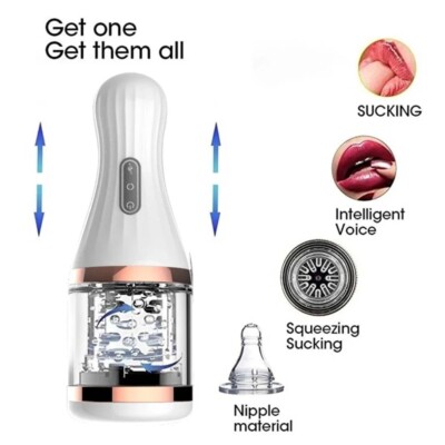 Auto Male Masturbator Cup Handsfree Vibrator Thrusting Sucking Stroker Lubricant