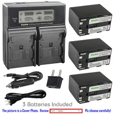 Kastar Battery LCD Dual Fast Charger for Canon BP-970G & Canon ES65 ES75 ES300V