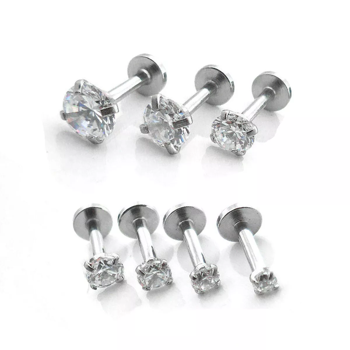 Diamond Prong Flat Back Earring