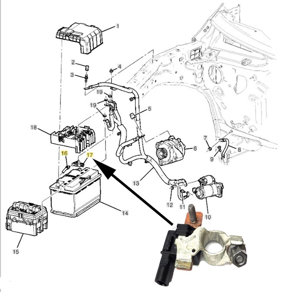 Sensor multifunción batería Cadillac Escalade Chevrolet Tahoe Suburban Yukon Foto 2 de 4