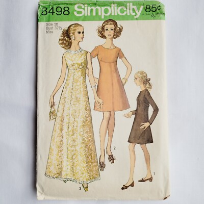 Simplicity 8498 Vintage 60s Dress Pattern Formal Gown Bust 32.5 | eBay Simplicity 8498 Vintage 60s Dress Pattern Formal Gown Bust 32.5 | eBay