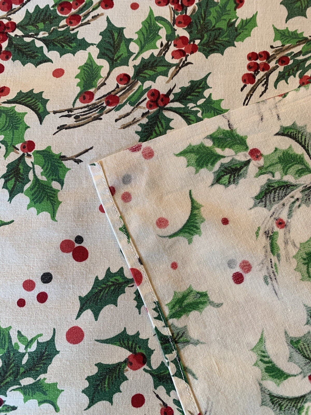 Vintage Holly with Berries Rectangle Christmas Tablecloth eBay