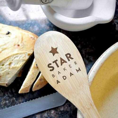 Cuchara de madera personalizada Star Baker grabada con láser cuchara mezcladora regalo - Imagen 10 de 19