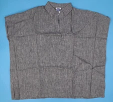 DG2 Diane Gilman Women's Wide Navy Gray  Blouse Top Size XS/S 100% Linen