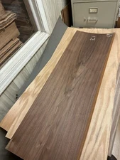 4 Sheets of Walnut Wood Veneer: (47.5” X 15”) 4.948 Sq. Ft.  1/20" thick