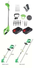 Upgraded Electric Weed Eater Cordless Lawn Trimmer/Wheel Edger/Mini-Mower