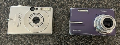 Point And Click Digital Camera Lot Of Two Kodak And Cannon Untested Camera Only 