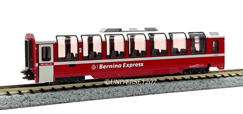 N Scale Kato 10-1655 RhB Bernina Express New Logo 3-Passenger Car Basic Set NIB - Picture 6 of 12
