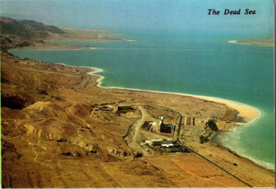 Postcard Vintage The Dead Sea Coast Shore Israel West Bank Middle East