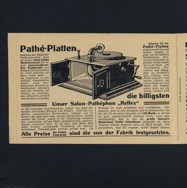 Pathé-Grammophon PATHÉPHON Phonograph Grammophone * Werbe-AK um 1910 Ad-PC