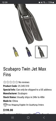 scubapro twin jet max fins XL 