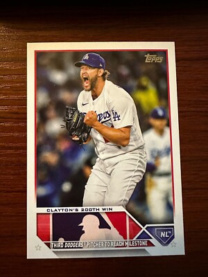 2023 Topps Update #US202 Clayton Kershaw 200 WINS Los Angeles 