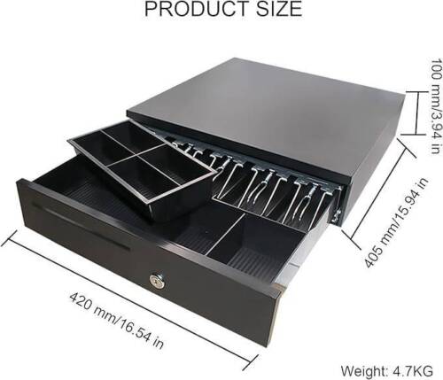 Manual/Electronic Cash Drawer Heavy Duty Cash Register POS 5 Bills 6 Coins Tray - Picture 2 of 14