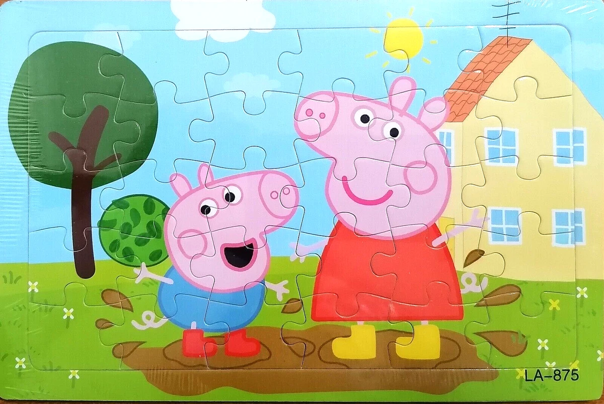 30 Pieces Jigsaw Puzzles Peppa Pig Mud Puddle Drawing Best Gifts for Kids  Wooden