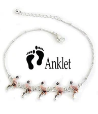 Tropical Theme Multli Flamingo Link Anklet for Women