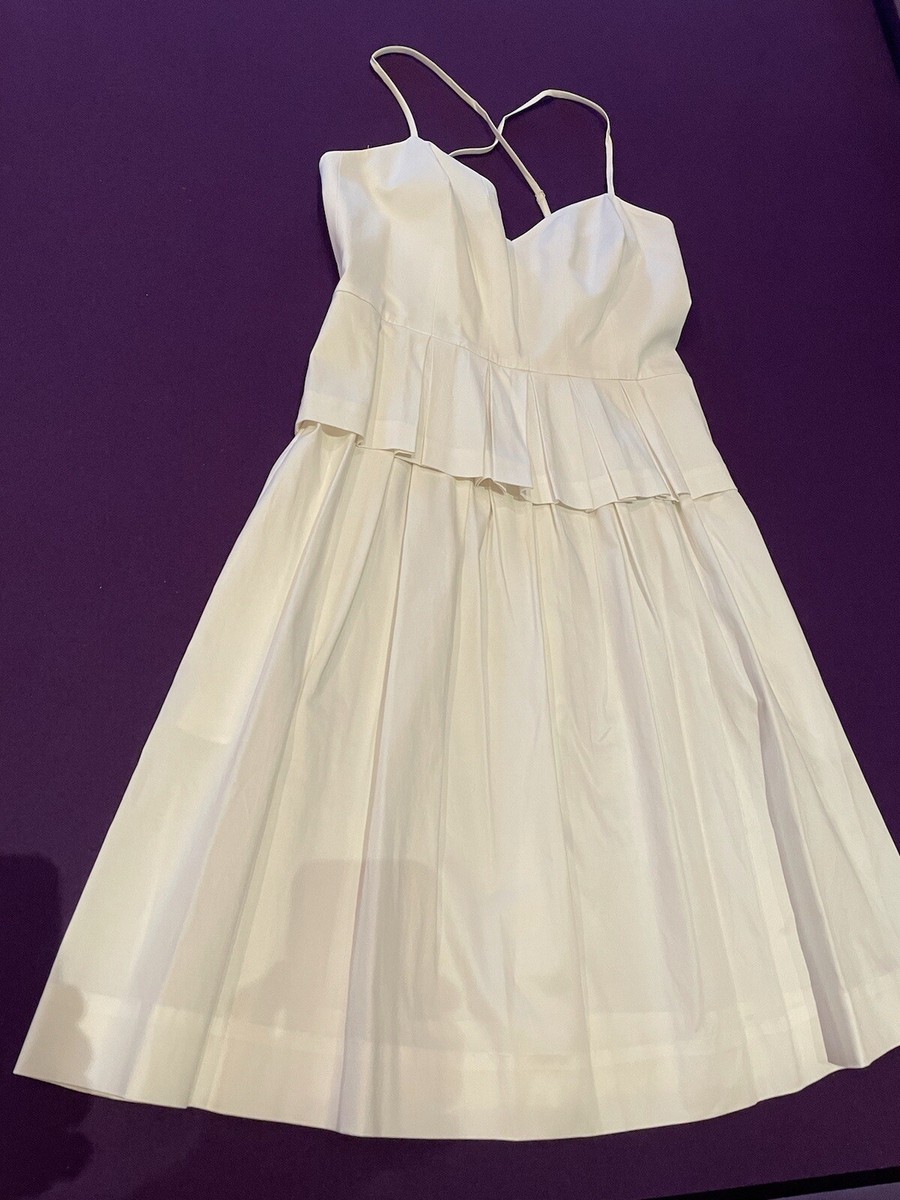 white cotton strappy dress White Plunging Neck Elastic Straps Cotton Maxi Dress White / XL
