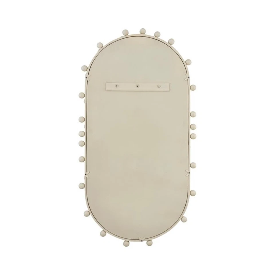 Maklaine Modern Contemporary Bubbles Ivory Large Oval Wall Mirror - Image 4 of 4