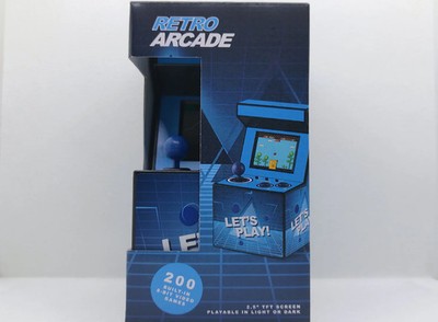 Retro Arcade Mini-Spielautomat 200 integrierte Spiele (8-Bit, Blau) Neu OVP