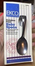 Vintage Baby Spoon Ekco  Curved Handle 1986 Stainless Steel New Sealed
