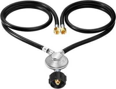 #ad 4 Feet Y Splitter Propane Regulator with Hose 2 Hose Low Pressure Regulator ... $44.58