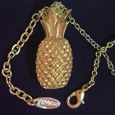 Fiorelli London | Pineapple Pendant Necklace | Gold Tone | Statement Jewellery